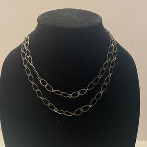 Armenta old World 18k Gold & Black Silver Link 36” Necklace